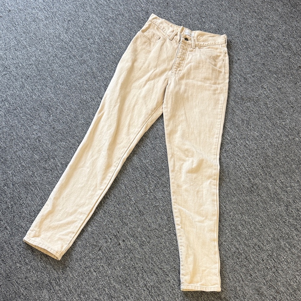 Cream High-Waisted Pants